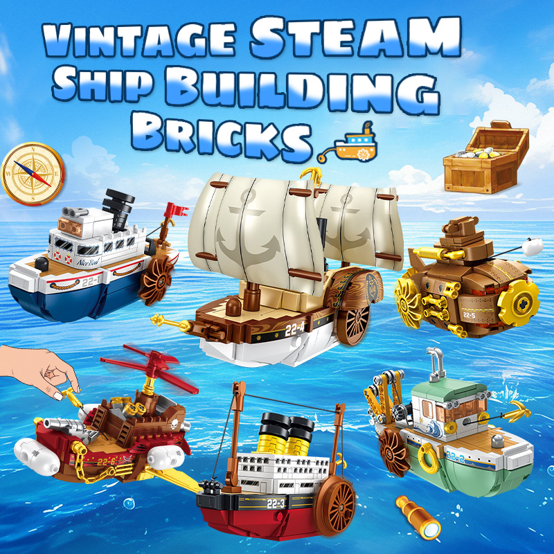 Small Vintage Collectible Items - FC8622 Mini Model Series Steamboat Building