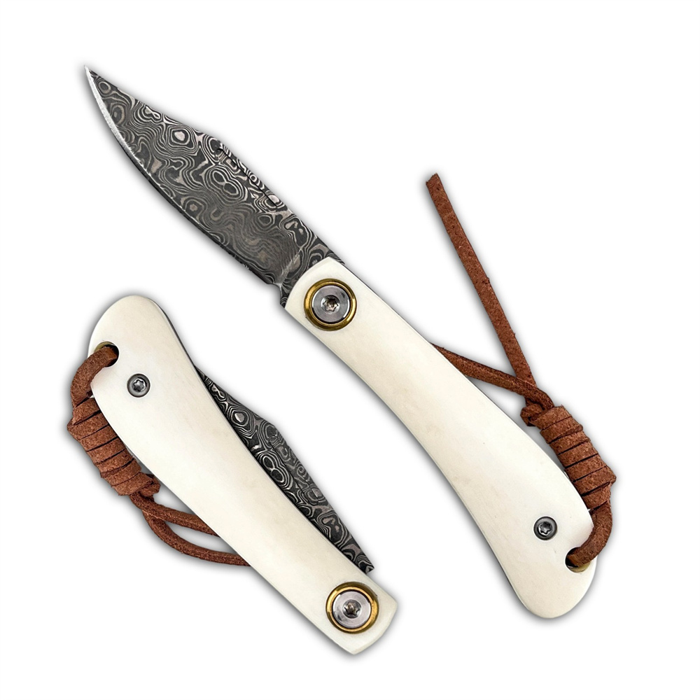 Compact Vintage EDC Damascus F - Vintage Collectible Pocket Knives review and price