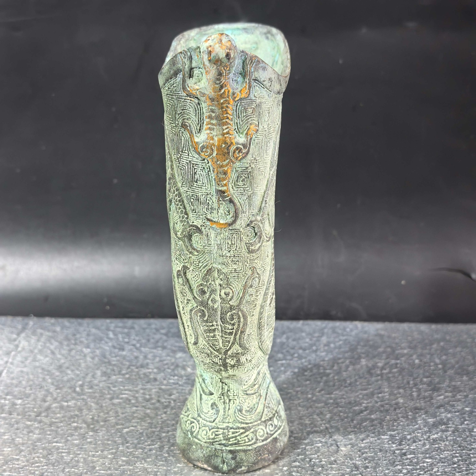 Dragon Pattern Bronze Zun Wine - Collectible Vintage Wine review and price