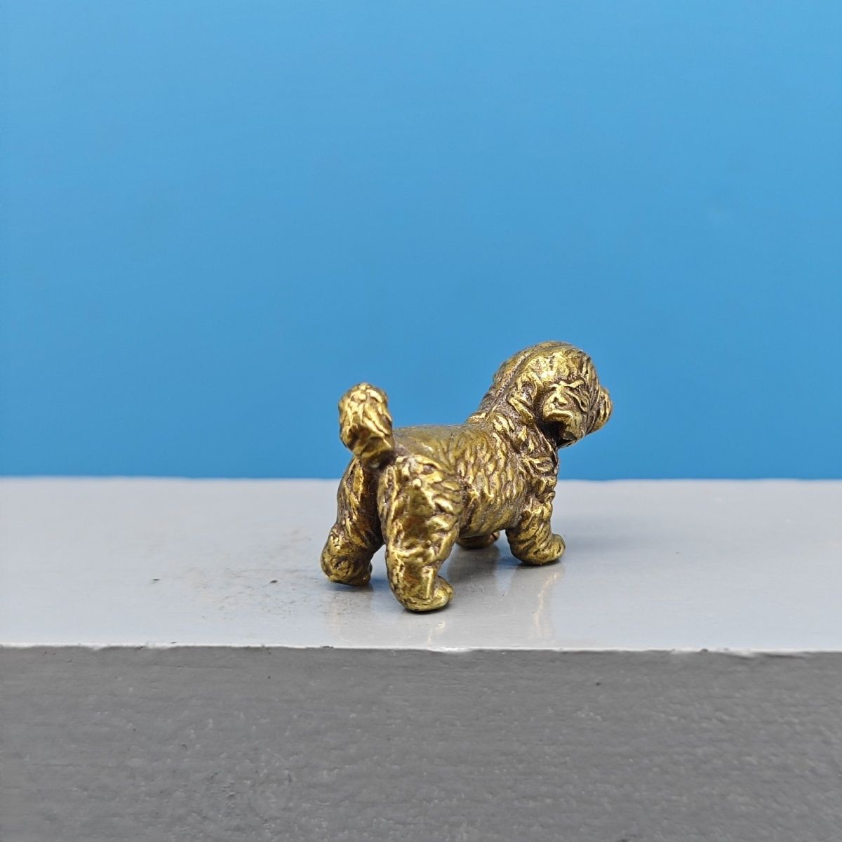Mini Brass Dog Statue French B - Vintage Collectible Teddy Bears review and price