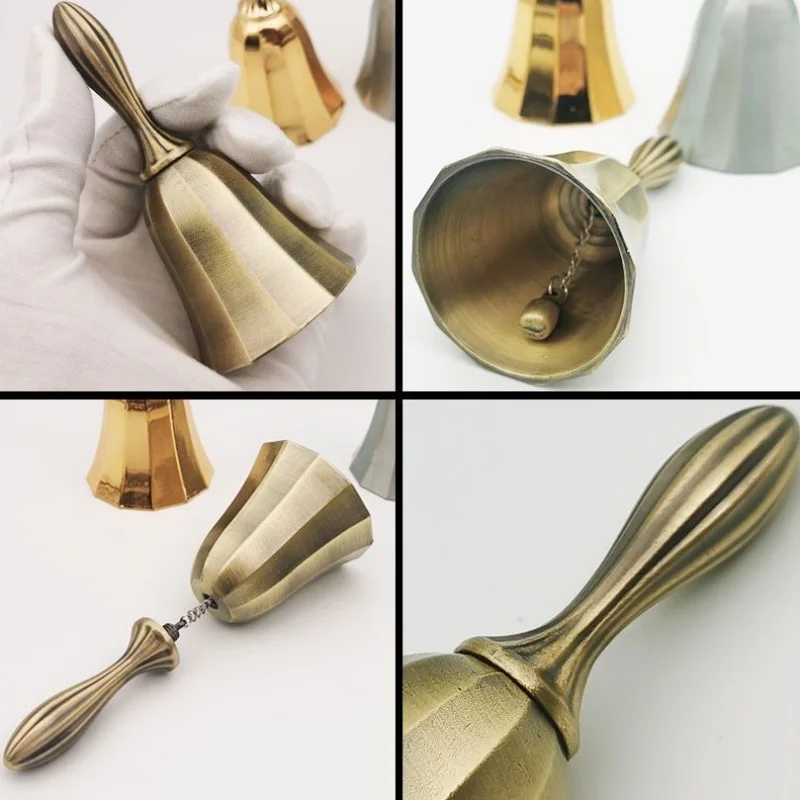 New Vintage Brass Bell Hand Di - Vintage Collectible Dishes review and price